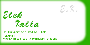 elek kalla business card